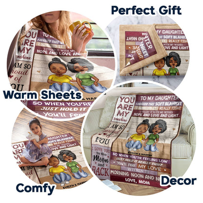 “A Hug From Mom” - Personalized Mother-Daughter Blanket
