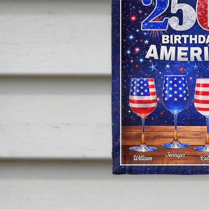 Gift For Couples,Gift For Husband,Gift For Wife,Gift For Boyfriend,Gift For Girlfriend,Parents,Gift For Yourself,Gift For Women,Gift For Men,Gift For Mother,Gift For Father,Gift For Daughter,Gift For Son,Family,Independence Day,America 250th,Happy,Gift For Bestie,Gift For Sibling,Gift For Sisters - America 250th Birthday Celebration - Personalized Flag