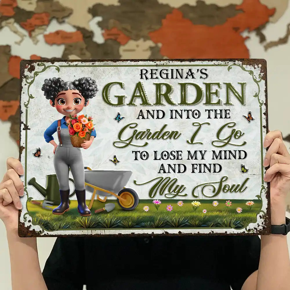 Metal Sign material and size view - Personalized Garden Metal Sign