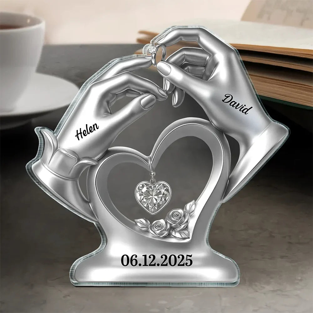 Plaque material and size view - Custom Anniversary Wedding Acrylic Plaque