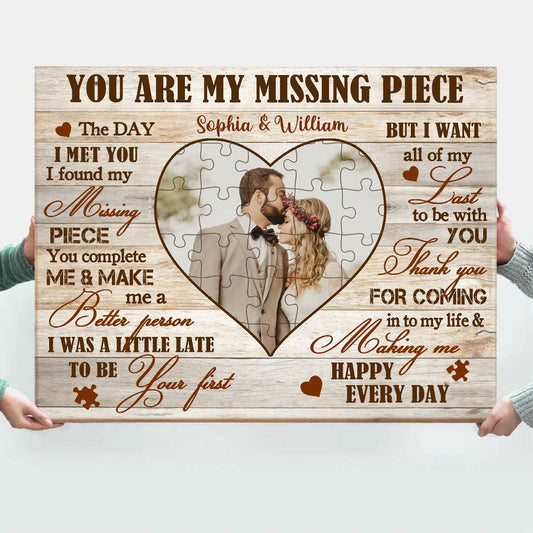 Personalized "Missing Piece" Photo Canvas for Couples - Heartfelt Anniversary Gift