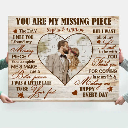 Personalized "Missing Piece" Photo Canvas for Couples - Heartfelt Anniversary Gift