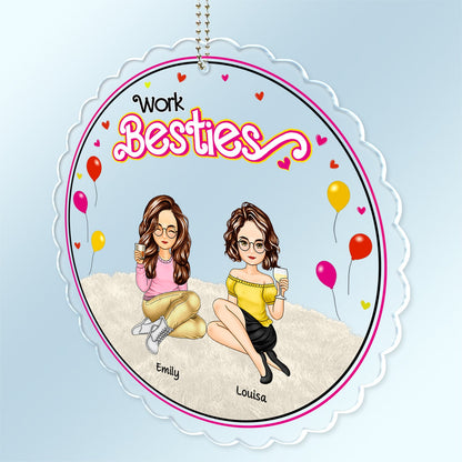 Besties Forever Thank You For Being My Unpaid Therapist - Gift For Bestie, Colleague, Sibling - Personalized Acrylic Car Hanger