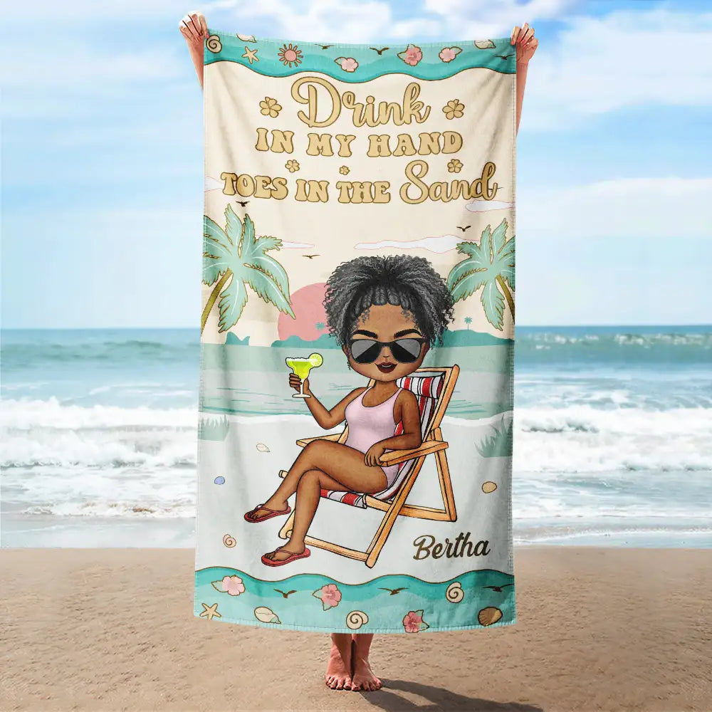 'Just a Girl Who Loves Beaches' - Personalized Custom Beach Towel