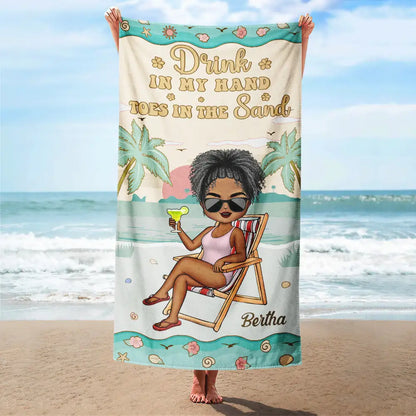 'Just a Girl Who Loves Beaches' - Personalized Custom Beach Towel