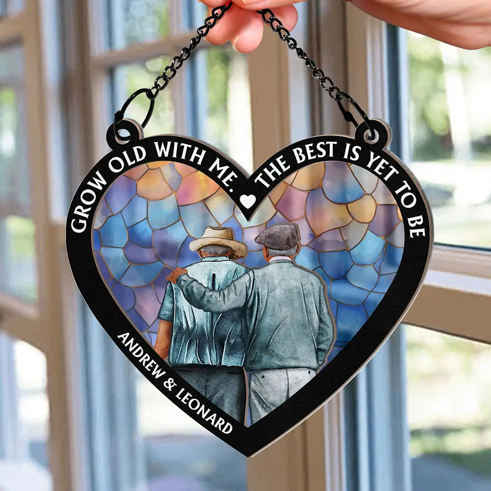 From Our First Kiss Till Our Last Breath Heart - Personalized Window Hanging Suncatcher Ornament