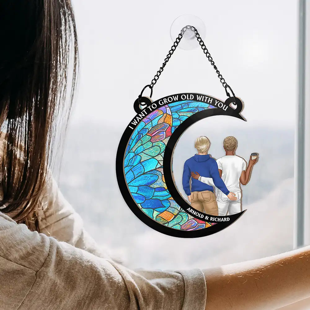 From Our First Kiss Till Our Last Breath Couple - Personalized Window Hanging Suncatcher Ornament