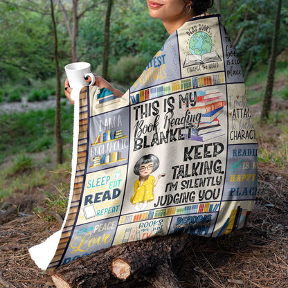 This Is My Book Reading Blanket - Personalized Personalized Custom Blanket