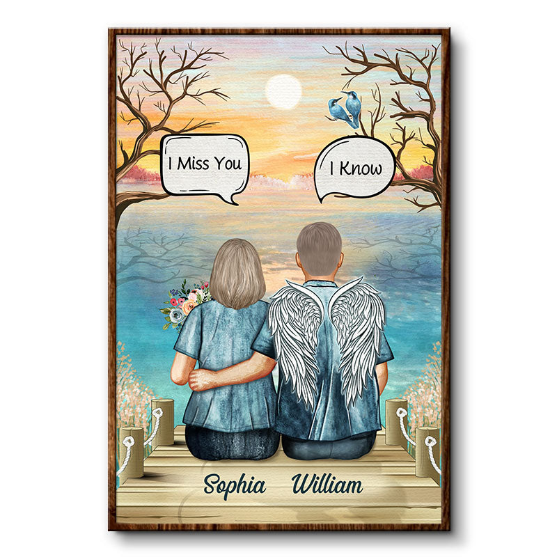 Personalized Custom I Think About You Poster / Canvas - Custom Sympathy Memorial Gift For Middle Aged Couple