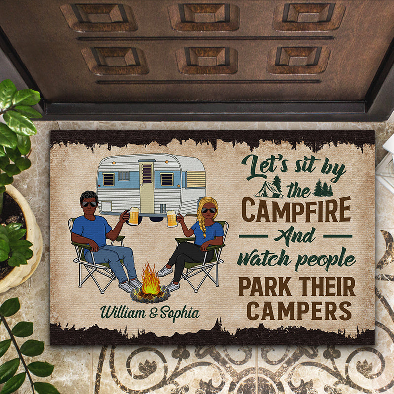 Camping Partners For Life Husband Wife Camping Couple - Personalized Custom Doormat