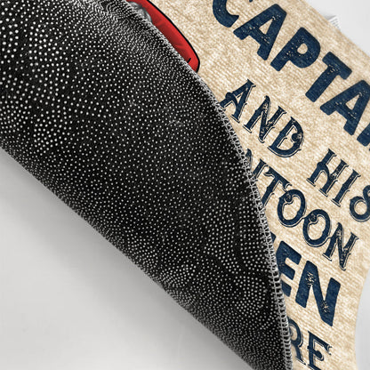 A Pontoon Captain And His Pontoon Queen Live Here - Personalized Custom Couple Doormat