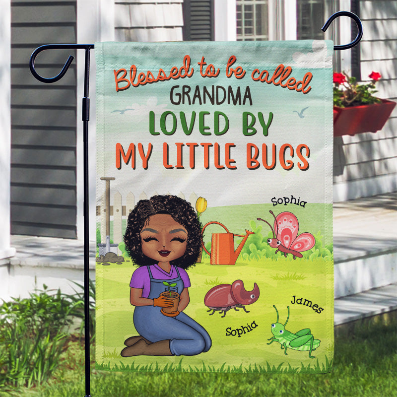 Loved By My Little Bugs Gardening Lady - Gift For Women - Personalized Custom Flag