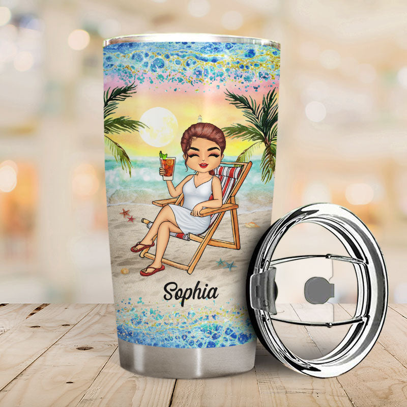 Just A Girl Who Loves Beaches - Personalized Custom Tumbler