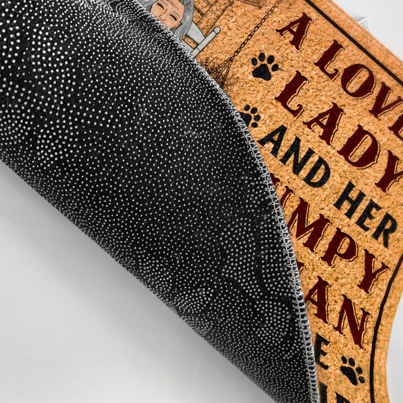 A Lovely Lady And A Grumpy Old Man Live Here - Personalized Custom Dog Couple Doormat