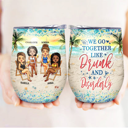 I Love You To The Beach And Back Best Friends - Bestie BFF Gift - Personalized Custom Wine Tumbler