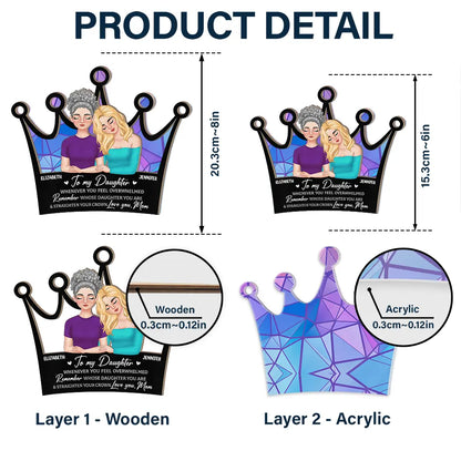 Personalized Mother Daughter Suncatcher: "Straighten Your Crown" Gift