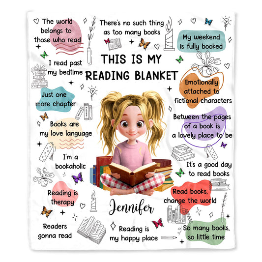 This Is My Reading Blanket Featuring Books And A Reading Girl