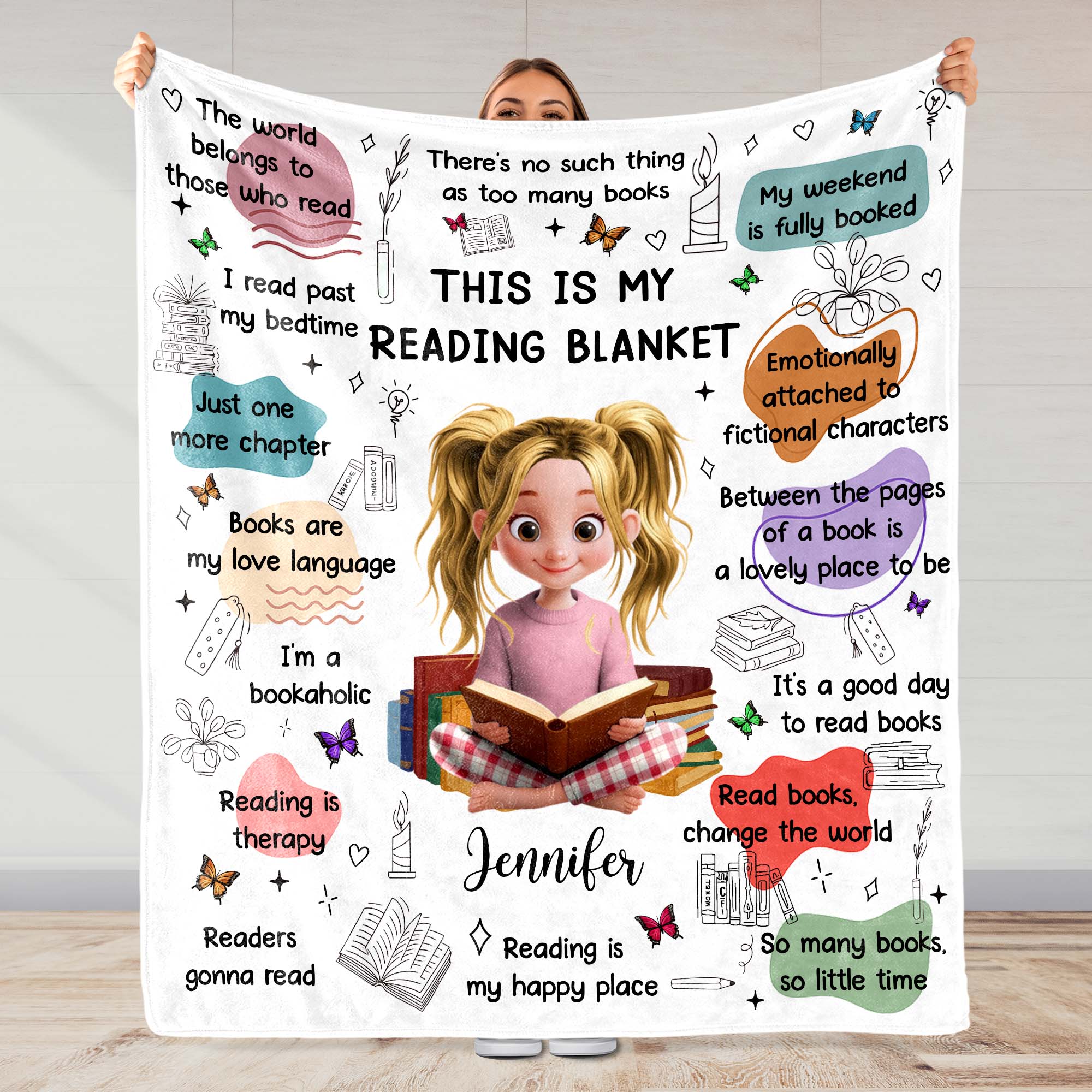 This Is My Reading Blanket Featuring Books And A Reading Girl