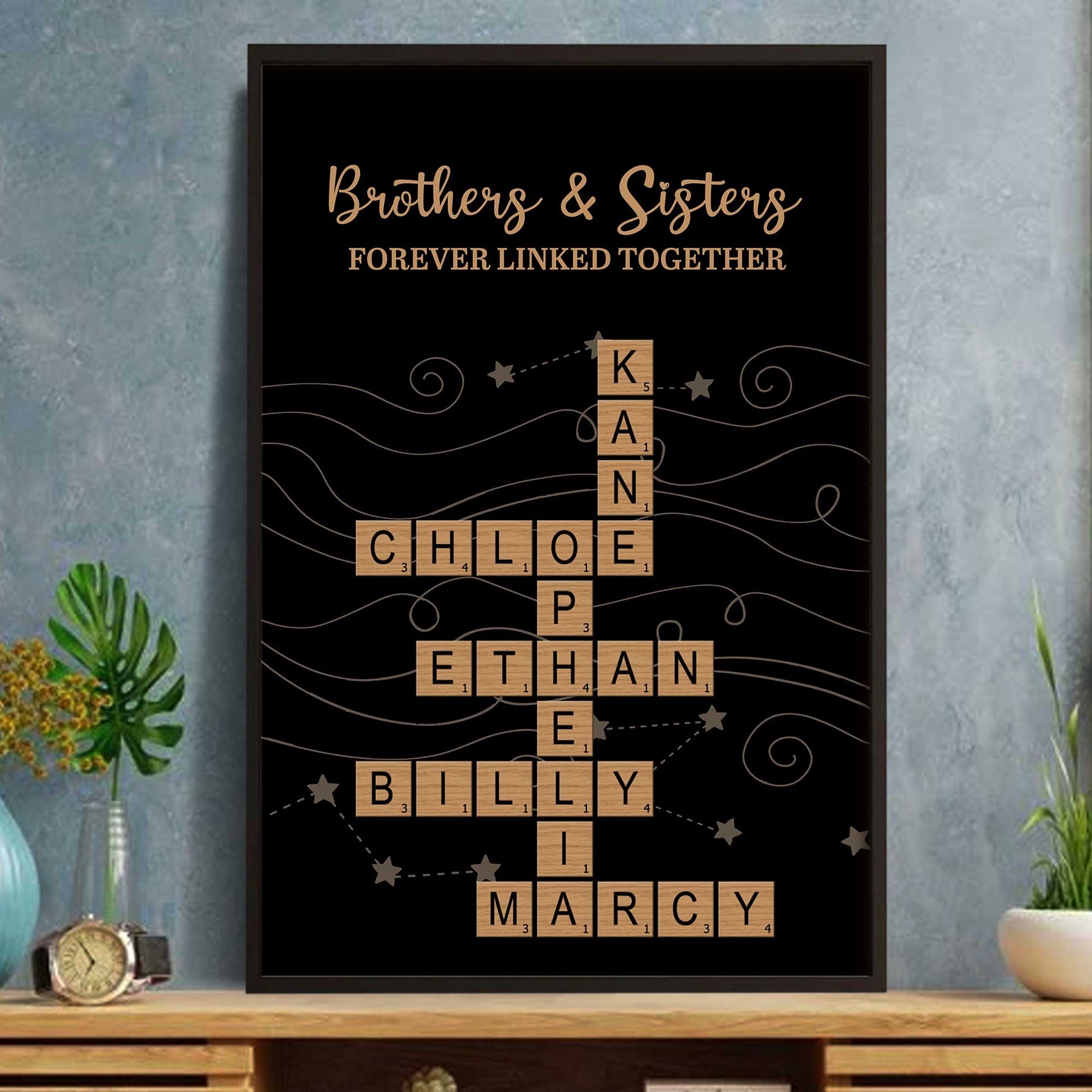 Brothers And Sisters Forever Linked Together, Scrabble Design