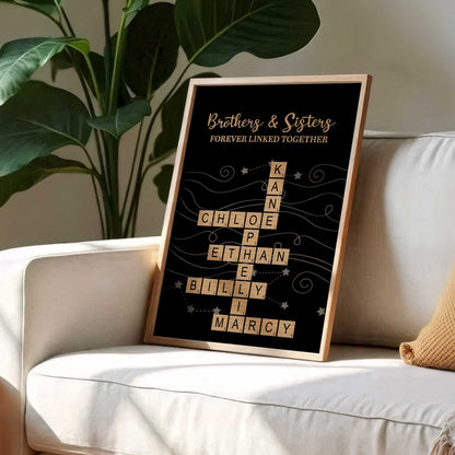 Brothers And Sisters Forever Linked Together, Scrabble Design