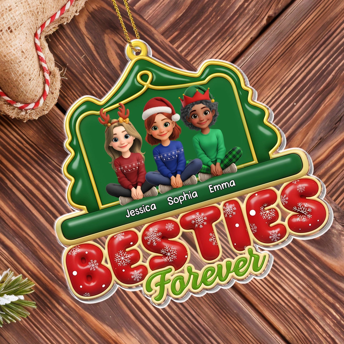 Besties Forever Christmas Ornament