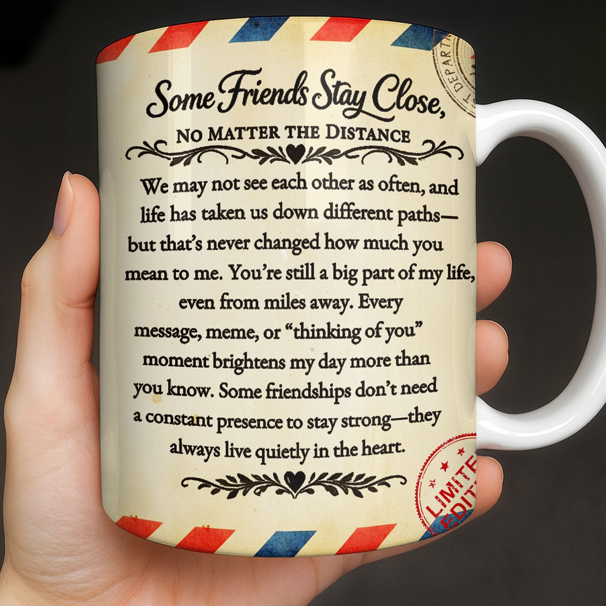 To My Bestie With Postage Stamp Design