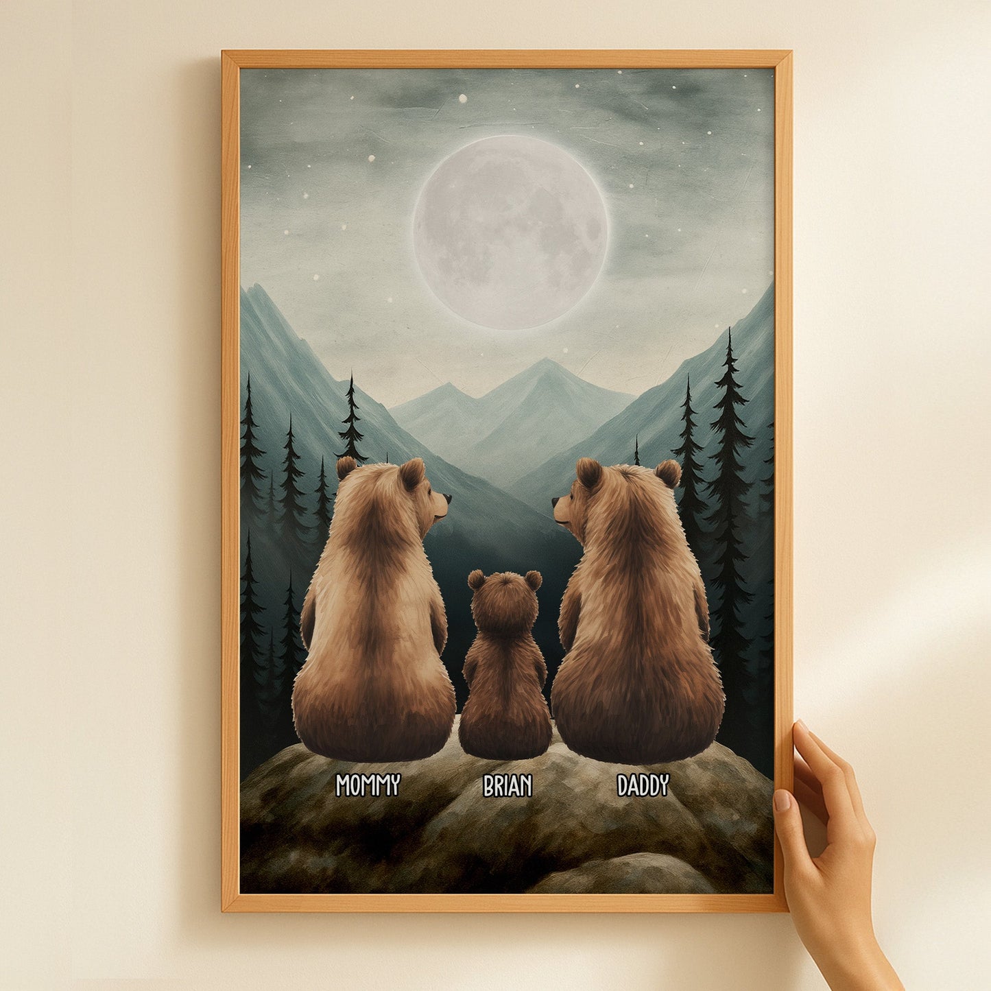 The Bear Family: Our Den of Love - Personalized Family Poster/Canvas