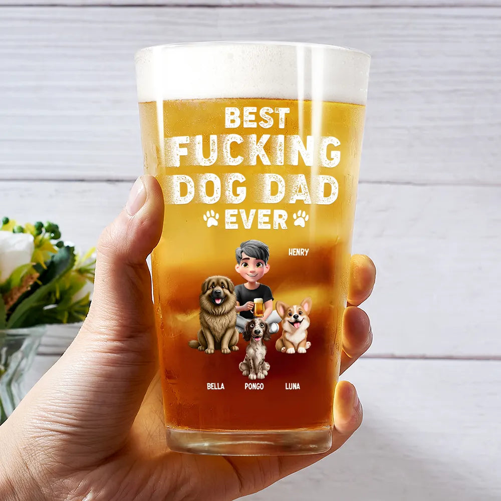 Best Dog Dad Ever - Personalized Beer Glass