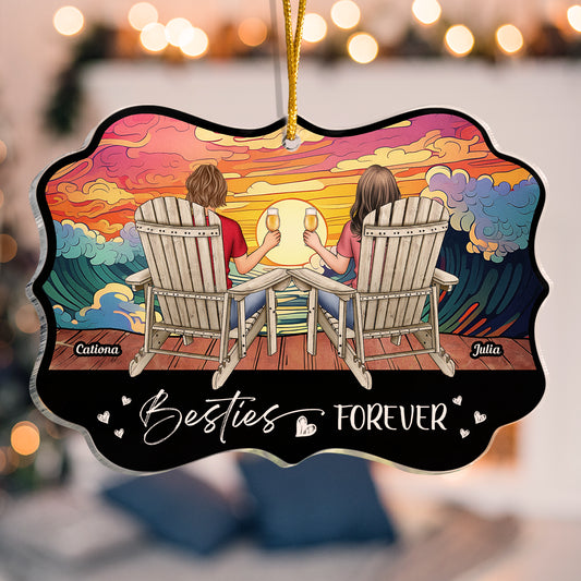 Personalized Besties Forever Ornament - Custom Friendship Keepsake Gift