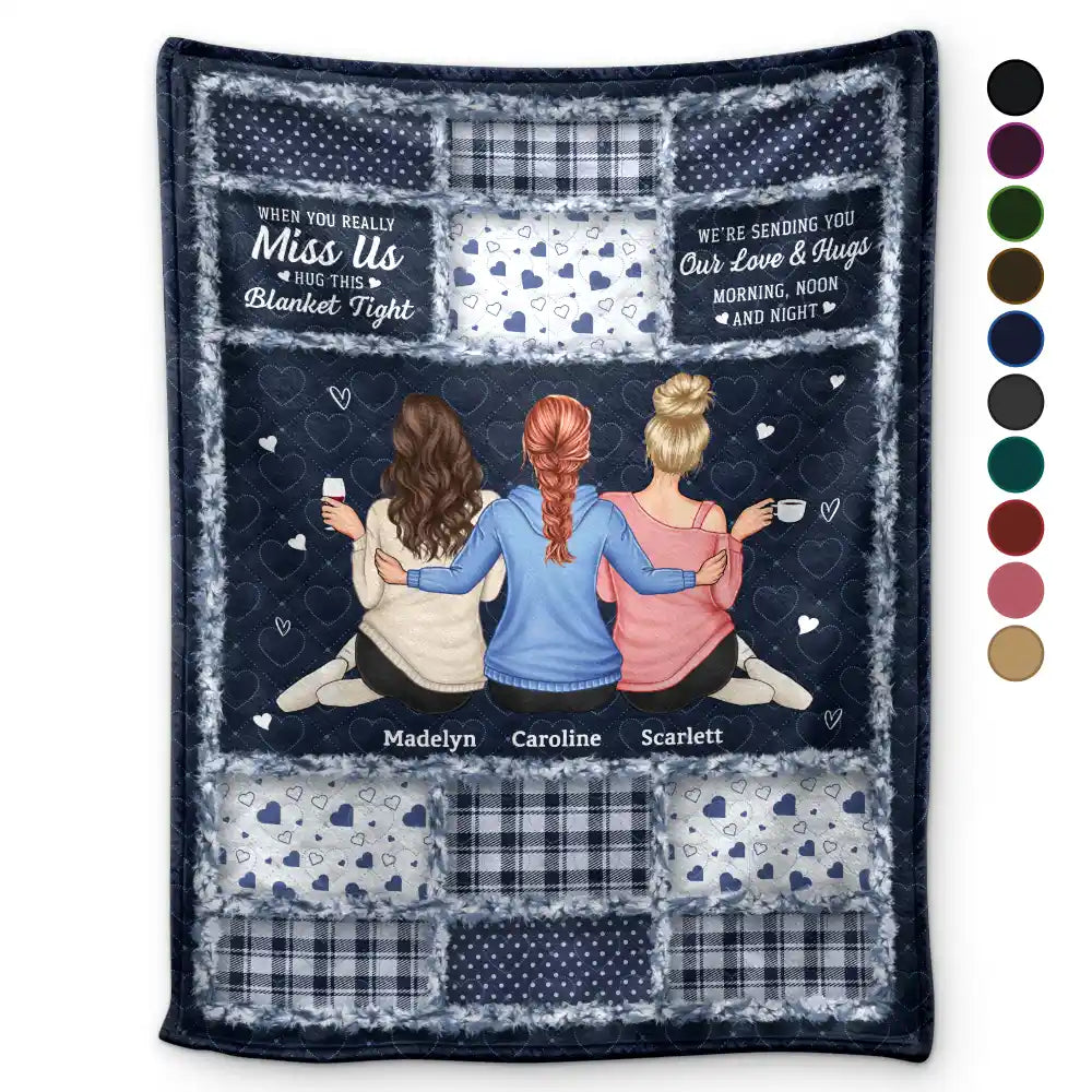 Gift For Women,Gift For Sisters,Gift For Bestie,Gift For Sibling,Love - Besties Sisters Hug This Blanket - Personalized Fleece Blanket, Sherpa Blanket