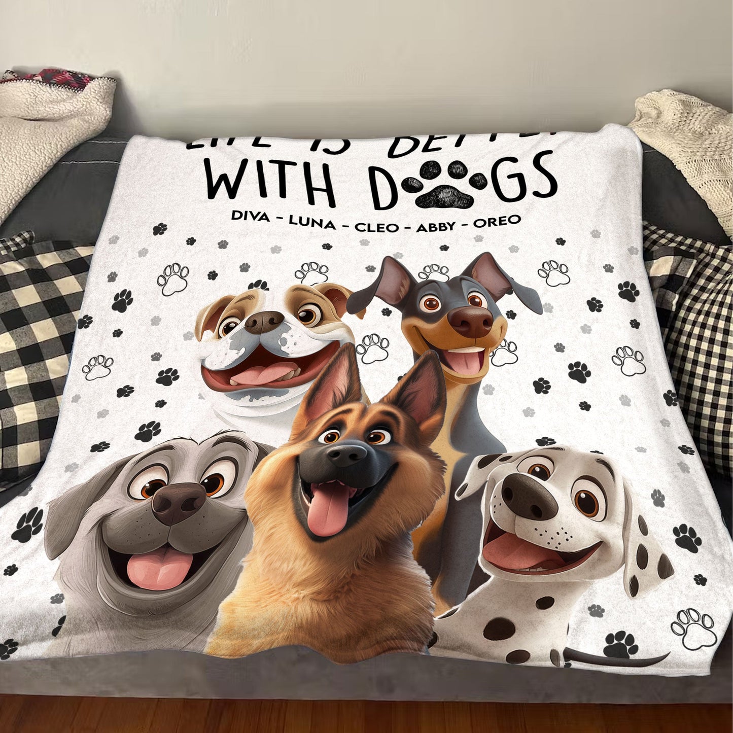 Life Is Better With Dogs - Personalized Custom Blanket
