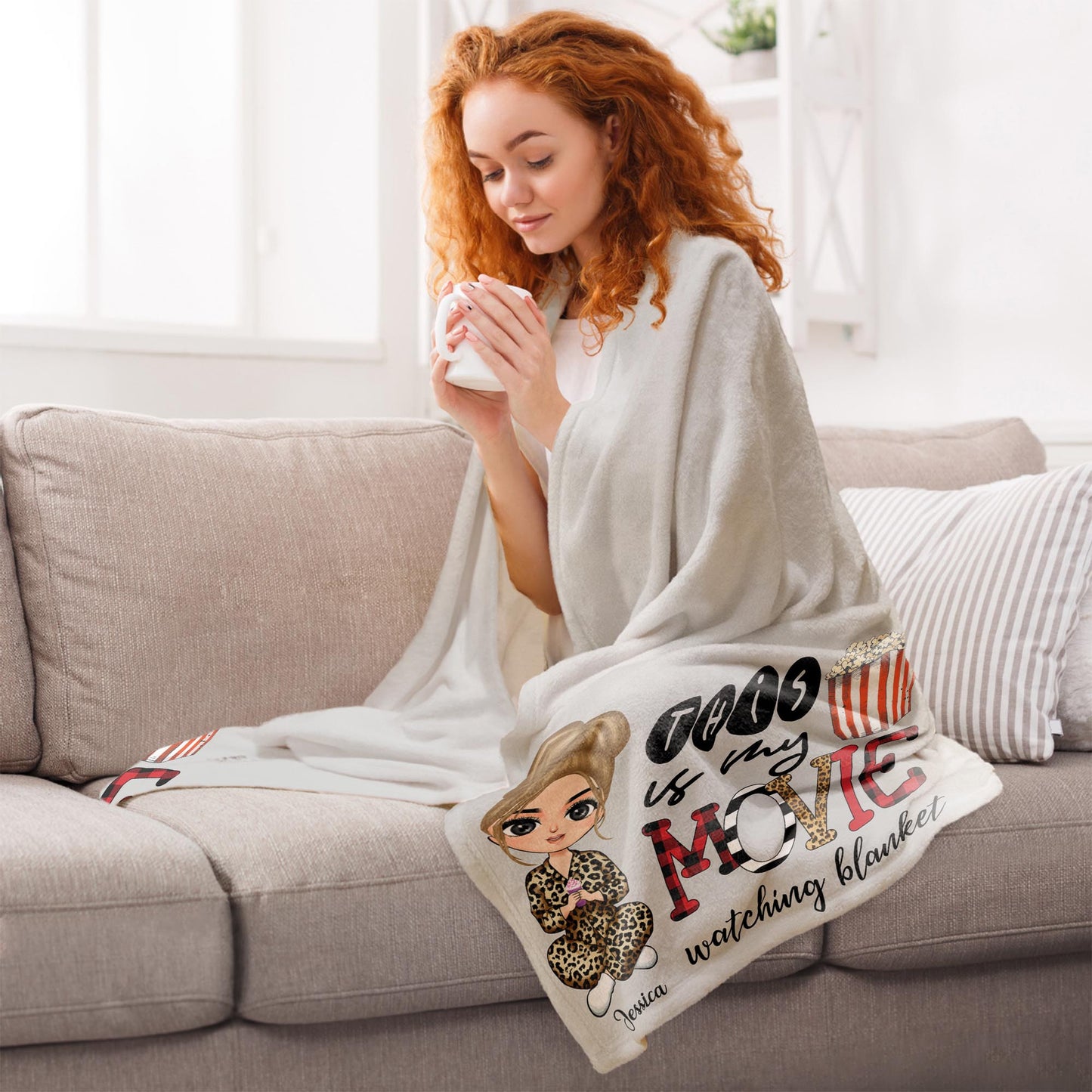 This Is My Movie Watching Blanket - Personalized Blanket - Birthday Gift For Her, Girl, Woman