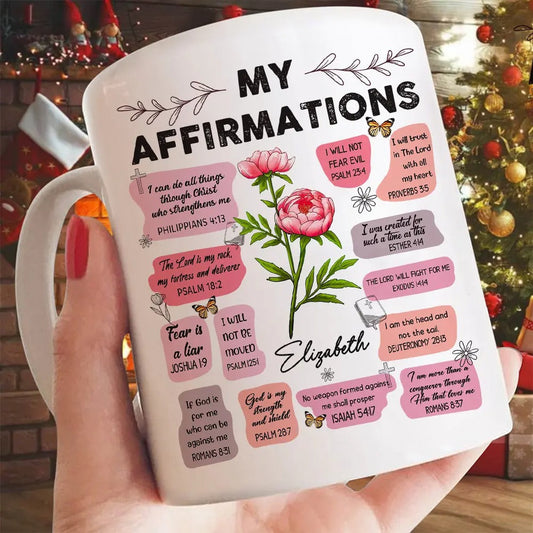Personalized Birthday Flower Mug - My Affirmations
