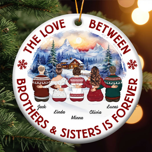 Personalized Brothers & Sisters Forever Ceramic Christmas Ornament