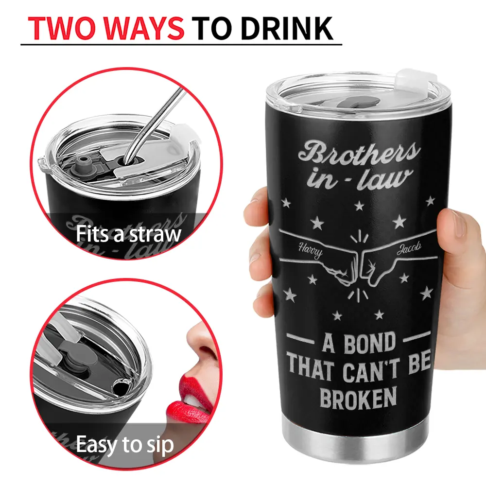 Gift For Brothers, Gift For Sisters, Gift For Sibling, Cousin, Gift For Women, Gift For Men, Happy - Brothers A Bond That Can't Be Broken - Personalized Tumbler