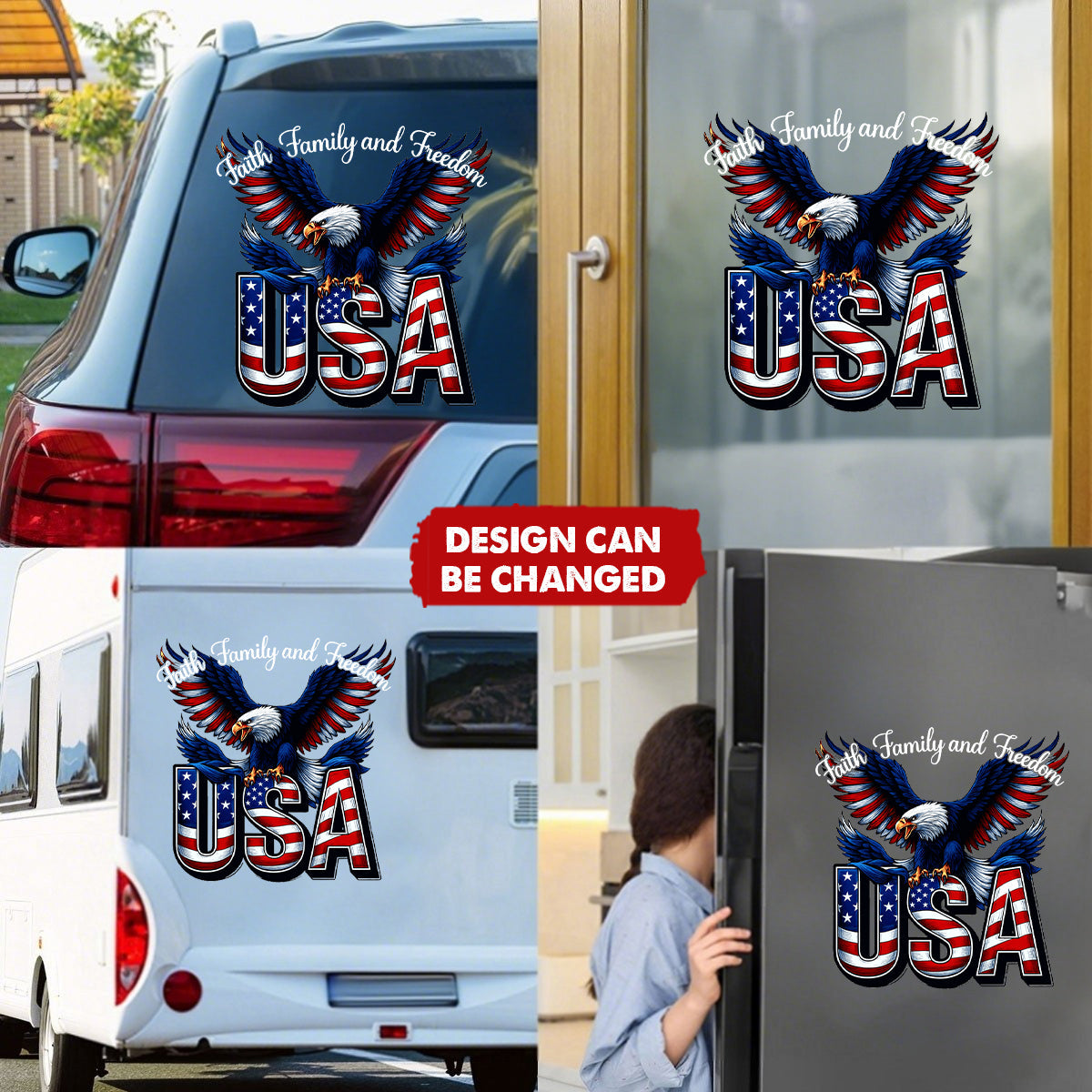 Faith, Family & Freedom - America 250th Car Sticker
