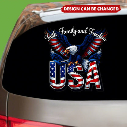 Faith, Family & Freedom - America 250th Car Sticker