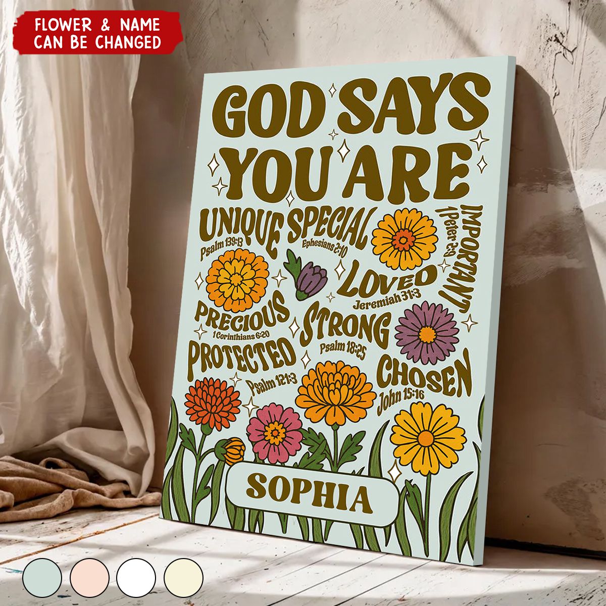 Personalized God Says You Are Canvas personalization view for Daughter/Granddaughter