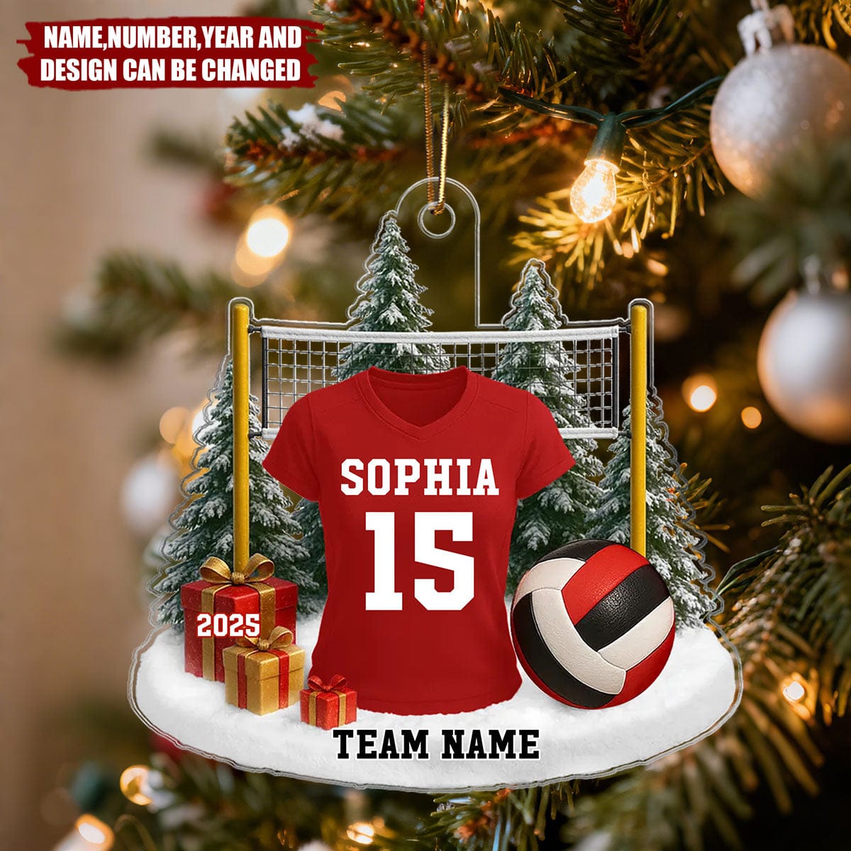 Personalized Volleyball Player Uniform Acrylic Ornament - Custom Christmas Keepsake Gift for Athlete