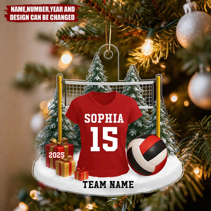 Personalized Volleyball Player Uniform Acrylic Ornament - Custom Christmas Keepsake Gift for Athlete
