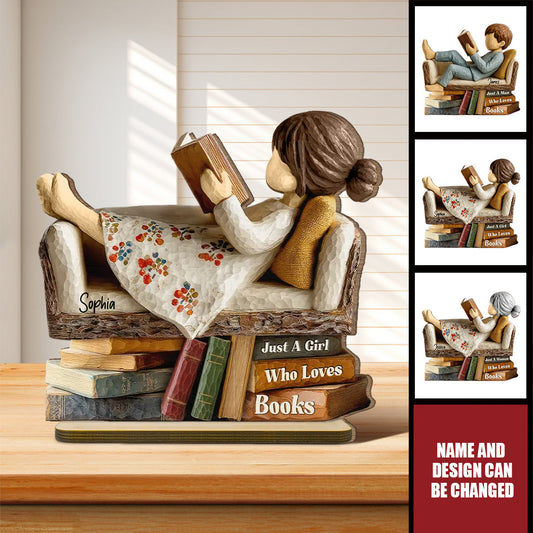 Personalized Book Lover Wooden Plaque for Wife with personalized design details for meaningful gifting