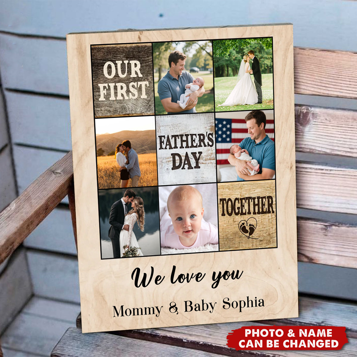 Our First Father’s Day Gift - Personalized Photo Canvas / Poster For Dad
