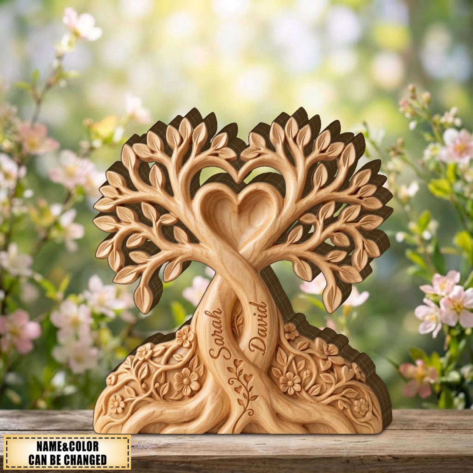 Personalized Couple Tree Of Love Plaque personalization view for Couples