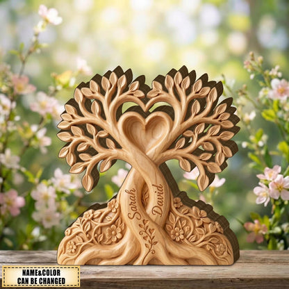 Personalized Couple Tree Of Love Plaque personalization view for Couples
