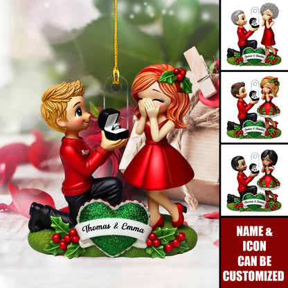 Personalized Proposal  "She Said Yes!"  Ornament – Capture Your Special Moment
