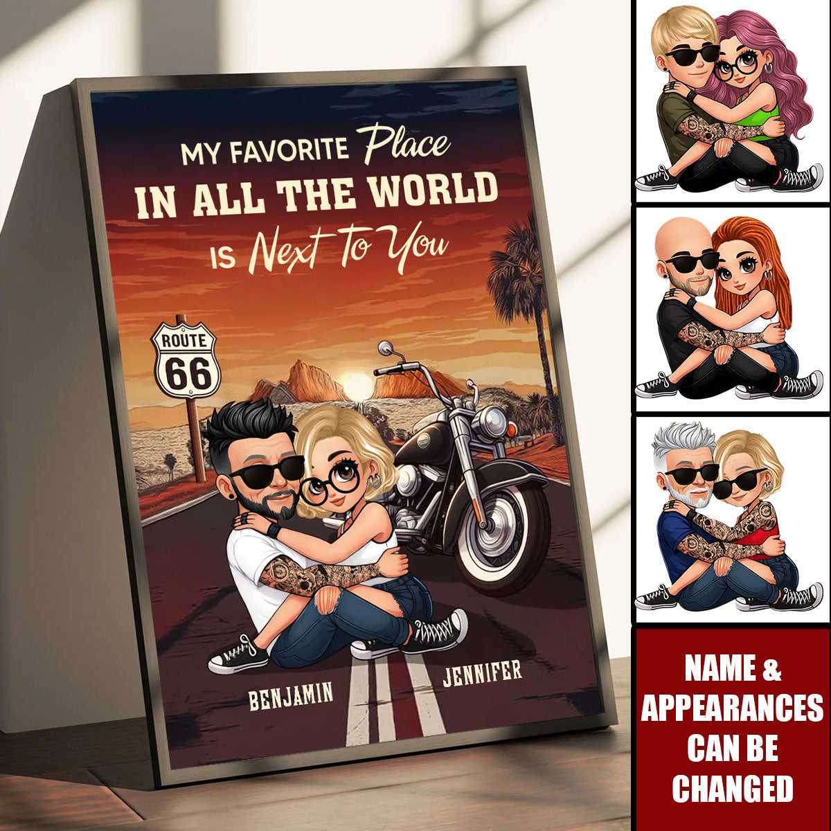 Riding Partners For Life - Personalized Bikers Couple Poster / Canvas