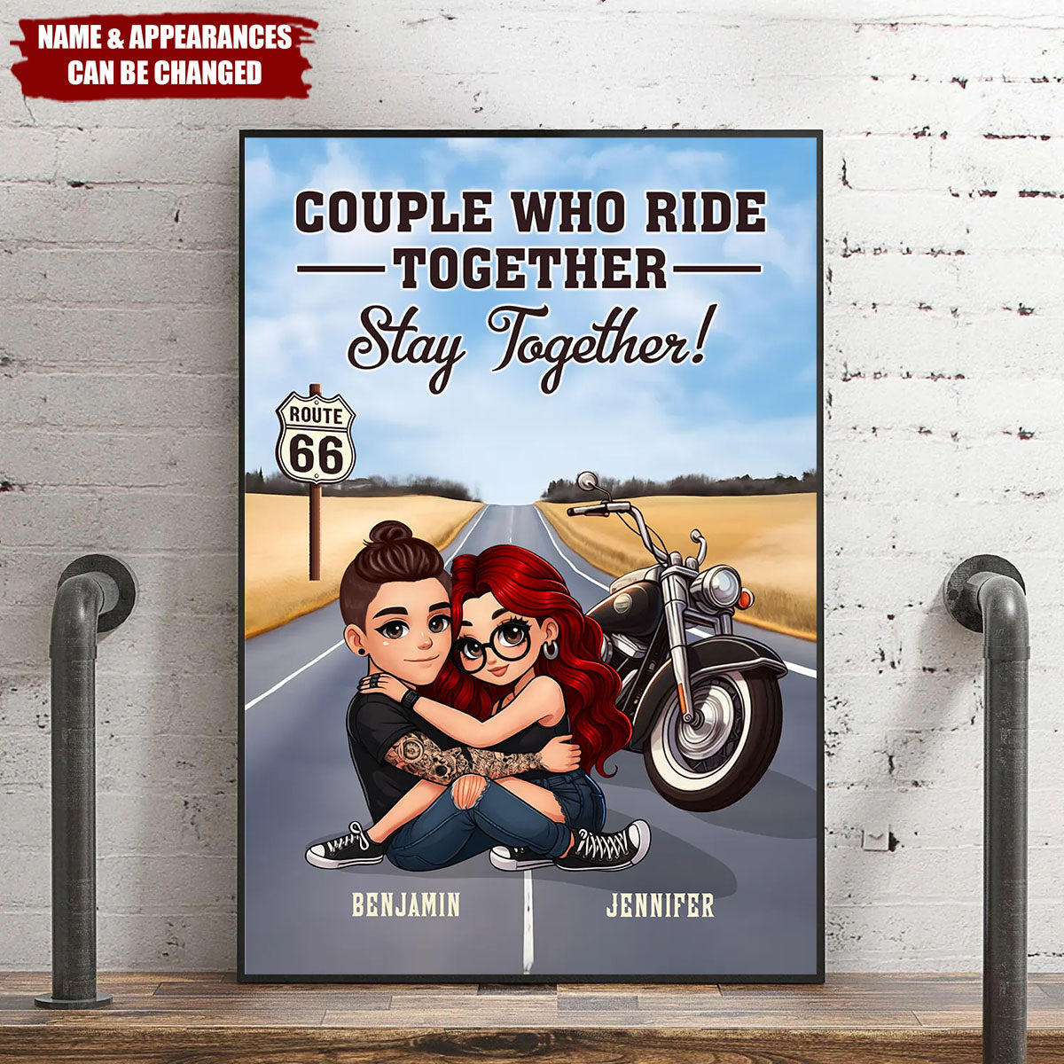 Riding Partners For Life - Personalized Bikers Couple Poster / Canvas