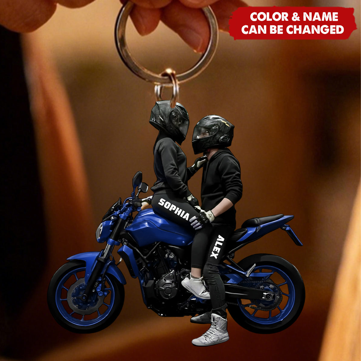 Personalized Motorbike Couple Acrylic Keychain - Gift for Couples & Bikers