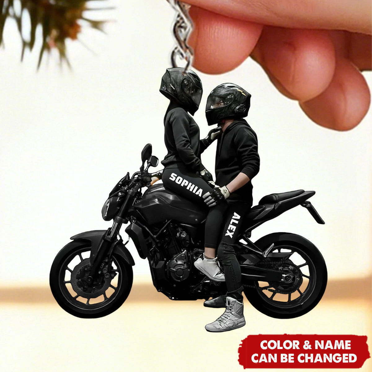 Personalized Motorbike Couple Acrylic Keychain - Gift for Couples & Bikers