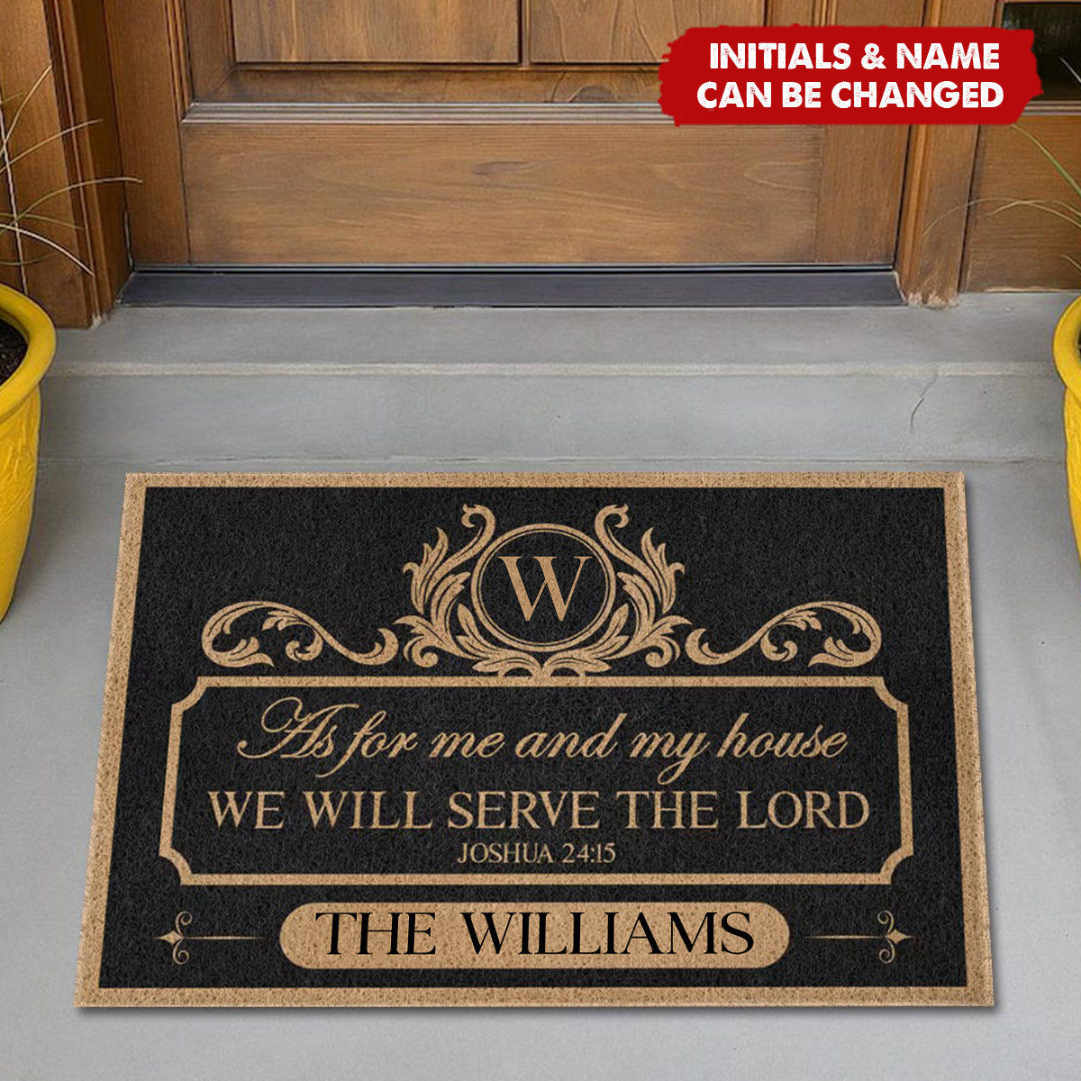 We'll Serve The Lord - Personalized Family Doormat